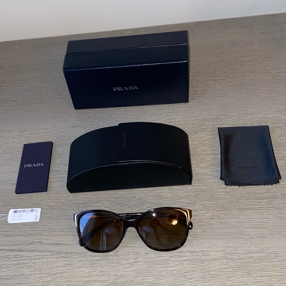 Prada 55mm Polarized Cat Eye Sunglasses - Picture 9 of 16